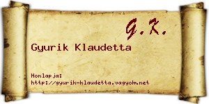 Gyurik Klaudetta névjegykártya